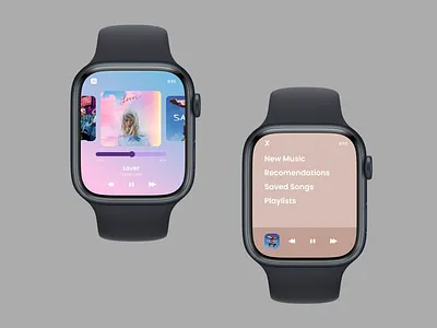 Daily UI 009 Music Player Screen for Apple Music on Apple Watch app design apple watch ui apple watch wireframe dailyui ui ux