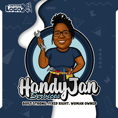 Custom Handyman Cartoon Logo Design for Business Branding logo design for handyman