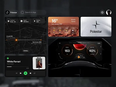 Motion Bento Grid Design for EV Car Interfaces | Polestar Moodb aftereffects automativeui bentoui blender cinema4d componentsystem designshowcase dmazing dribbbledesign dui figma interactiondesign motiondesign polestar spline uidesign
