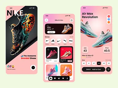 Nike Air Max – Modern Shoe Shopping App UI air max app ecommerce fashion app mobile mobile design modern shoe shopping nike nike air max nike shoes nike shop nikelab online shop product shoes app shop shopping sneakers ui ui design