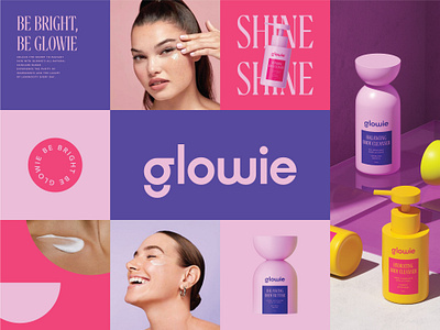 Glowie / Branding / Skincare 3d beauty body care brand identity branding care colors glow glowie label logo makeup natural packaging shine skin skincare ui wellness