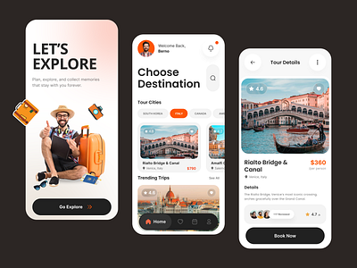 Travel app design adventure mobile app mobile ui tour tourism tourist travel travel agency travel app trip ui ux vacation
