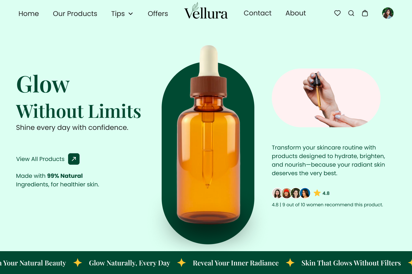 Example of One Page Landing Page