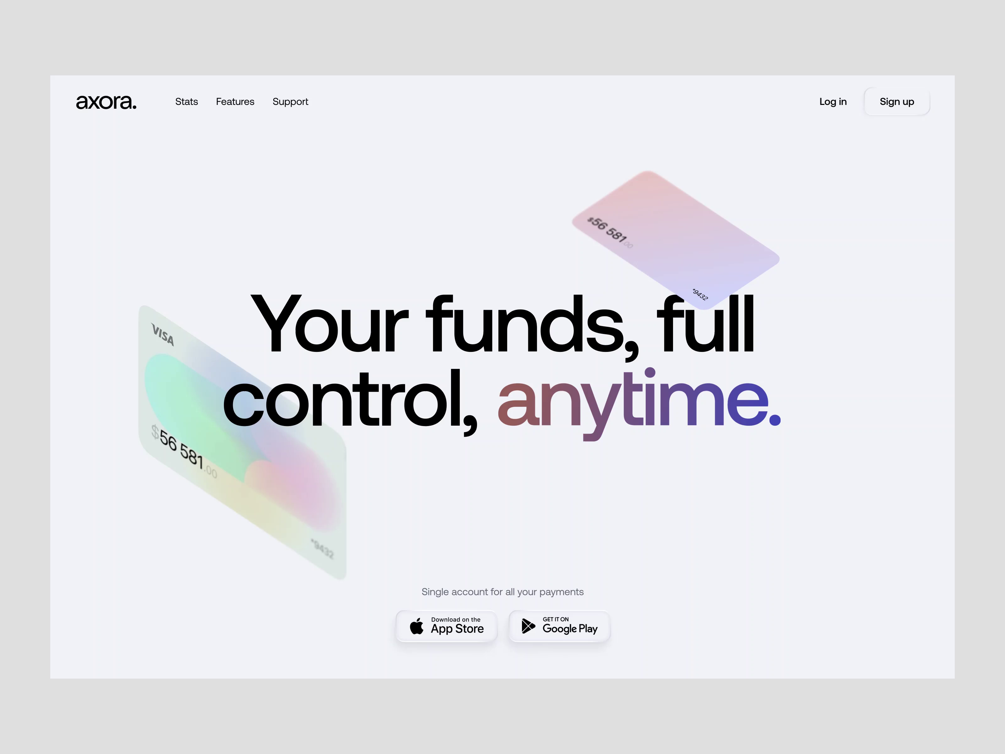 Example of Axora product page interaction