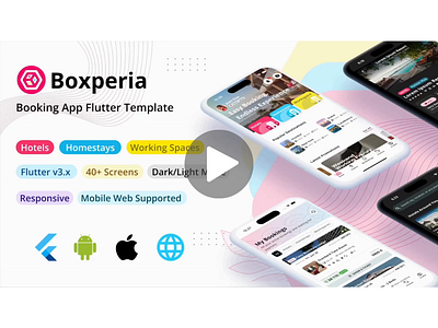 Boxperia Travel App android application apps booking clean dark mode figma flutter graphic design homestay hotel ios mobile mobile apps motion graphics ticketing travel trip ui ux