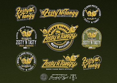 Zesty 'N Tangy - Branding Identity Package badge design graphic design logotype logotype design retro design vintager design