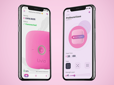 Pain Relief Device App Design animation app branding design illustration logo ui uidesign uiux ux
