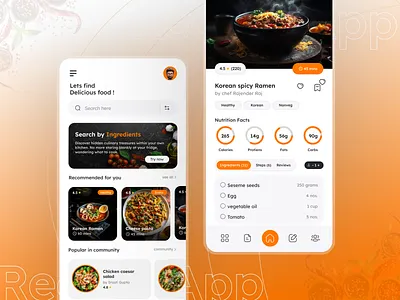 Food Recipe App Design app design food food delivery food recipe food delivery recipe ui web design website design