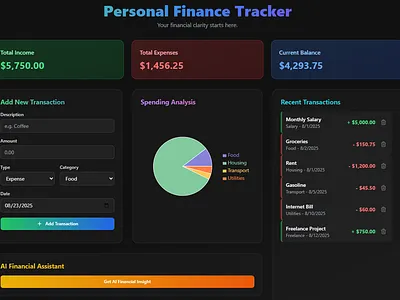 I Will Design a Simple Finance Tracking App budget planner expense tracker finance tracker money management savings tracker