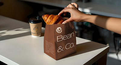 Bean & Co branding cafe coffee design graphic design illustrator logo minimal