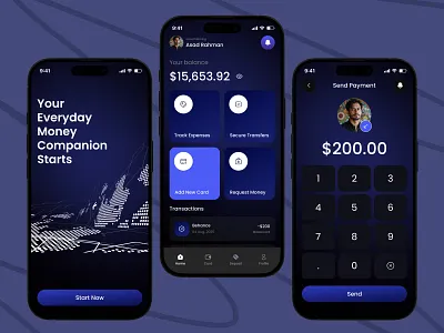 Modern Finance App UI Design Mobile Banking appconcept bankingapp expense tracker finance finance mobile app financeapp financedashboard financetechnology fintech mobile banking mobileappdesign money transfer ui moneymanagement payment app personalfinance walletapp