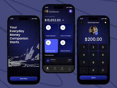 Modern Finance App UI Design Mobile Banking appconcept bankingapp expense tracker finance finance mobile app financeapp financedashboard financetechnology fintech mobile banking mobileappdesign money transfer ui moneymanagement payment app personalfinance walletapp