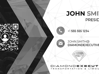 Diamond Executive Business Card Example business card creative diamond executive limousine modern personalized professional qr sleek transportation
