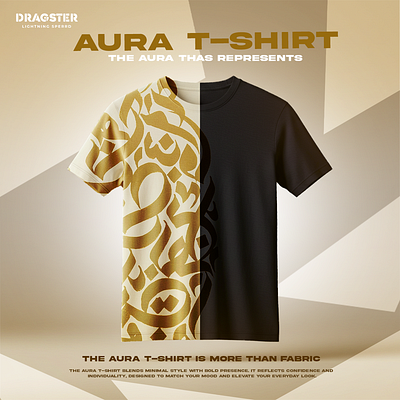 Aura T-shirt custom design fashion post graphic design logo modern meet arabic post design