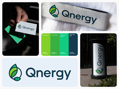 Qnergy Branding brand identity branding brandmark design energy environment green growth logo lettermark logo logodesign minimalist logo modern logo nature logo q renewable logo sustainable visual identity