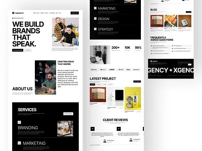 Agency Portfolio Website UI/UX Design agency agency web black and white branding clean marketing minimal personal protfoilo personal website portfolio protfoilio design protfoilo ui ui designer website design