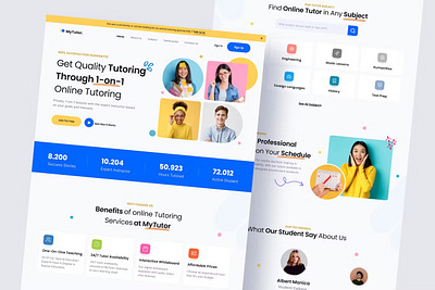 MyTutor - Online Tutoring Landing Page agency app colorful course landing landing page online online course page ui ui design user interface ux ux design website