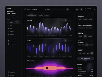 Crypto Trading Dashboard crypto crypto dashboard cryptoapp cryptocurrency cryptoui darkmode defi investment app startup trading trading bot ui uxdesign web design web3 webap