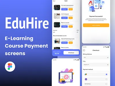 E-Learning Application- Add to cart addtocart appdesign applicationdesign educaation educationapp elearn elearning elearningapp figma figmadesign mobileapp mobileapplication onlinelearning payment paymentscreen uidesign uxui
