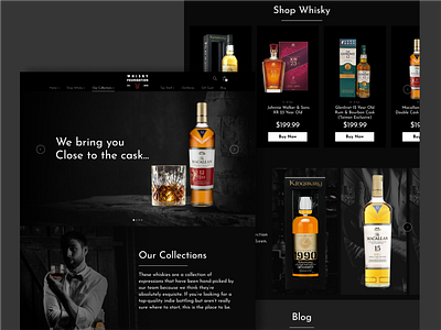 Whisky Foundation – Premium Website Design darktheme dribbble ecommerce mockup premiumdesign productdesign uxui webdesign whisky