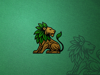 Natural Wild lion logo eco logo green logo leaf logo lion logo mascot logo moder logo nature logo strong logo tree logo wild