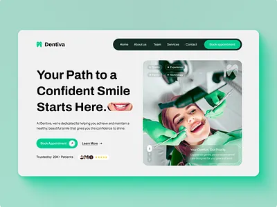 Modern Dental Care Website UI Design dental care website dental website dentist website ui website website design