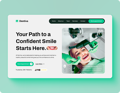 Modern Dental Care Website UI Design dental care website dental website dentist website ui website website design