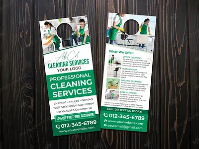 Cleaning Services Door Hanger Design flyer housekeeping service flyer