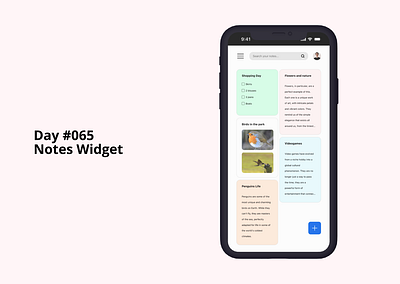 Day 65 Notes Widget - Daily UI Challenge dailyui ui
