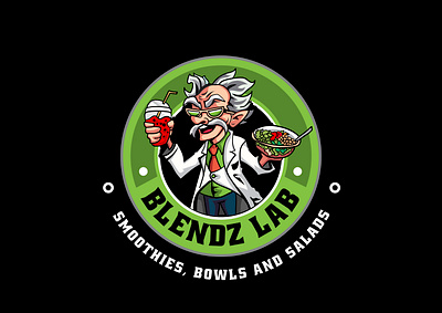 Blendz Lab logo design 3d blendz lab logo design branding character design drinks logo food logo graphic design lab logo logo restaurant logo scientific logo scientist logo unique logo