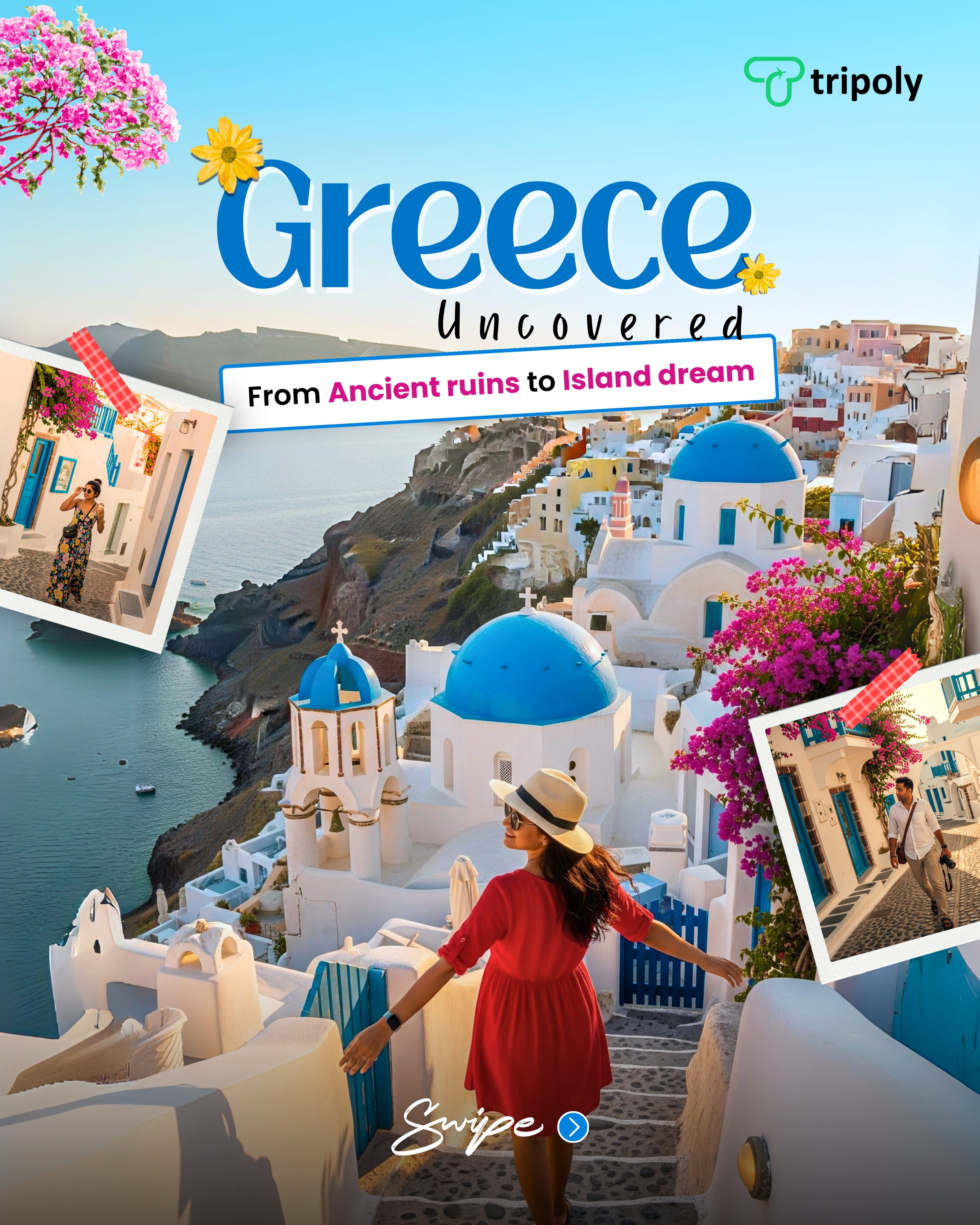 Greece Travel Guide Carousel branding design graphic design illustration marketing print vector visual