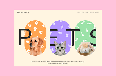 Hero Series 02 - Pet Shop/Store animal bold bunny cat cute dog ecommerce hero hero section homepage landing page pet store pet website pets store typography ui ux visual design web design
