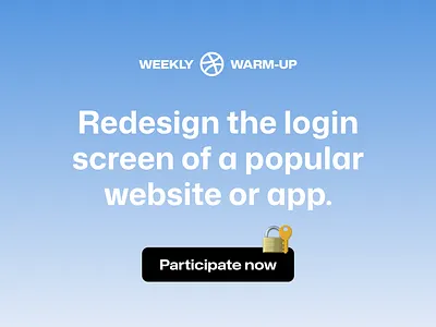 Redesign a Popular Login Screen 🔐 community design dribbble dribbbleweeklywarmup log in login login screen prompt ui weekly warm up