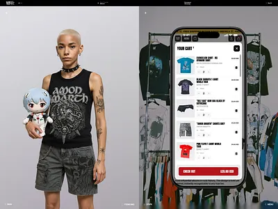 Mobile Cart Popup anime cart cyberpunk ecom mobile cart pop culture shop shopping streetwear