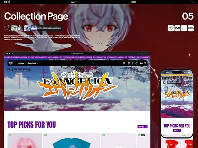 Evangelion Themed Catalog Page anime asian character design character ip cyberpunk evangelion