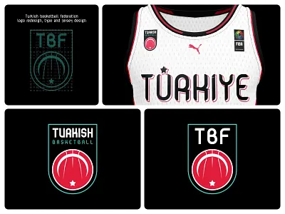 Turkish national basketball team logo and jersey design basketball basketball jersey basketball uniform brand identity branding federation logo design jersey logo logo design logo type number turkiye type type design uniform
