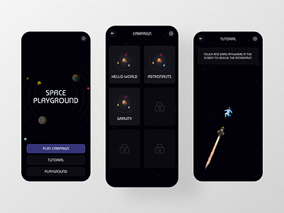 Game - Space Playground app astronauts game ui ux