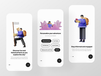 CityCurious App - Onboarding location map onboarding ui ux