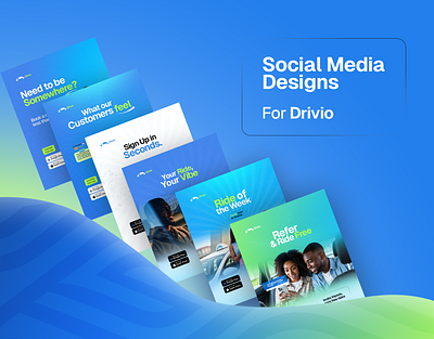 Social Media Designs for a ride app - Drivio branding design graphic design logo typography