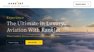 Landing Page UI Design for Private Jet Charter aviation clean design landing page luxury page private jet travel design web ui website design website user interface