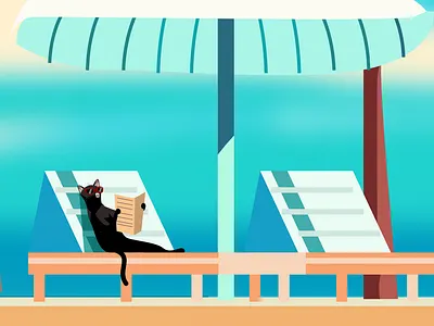 Rest time 2d animation cat illustration rest
