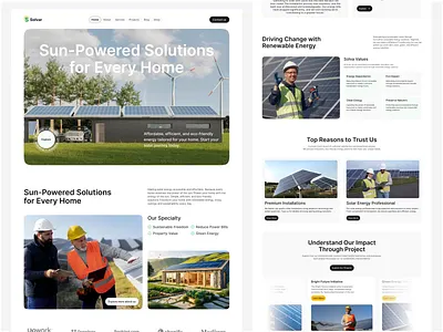 Solar Energy Website Design UIUX Design | Animation | Responsive animation interface product service startup ui ux web