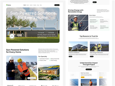 Solar Energy Website Design UIUX Design | Animation | Responsive animation interface product service startup ui ux web