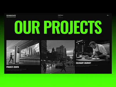 Soundscape video production studio Website design animation animation design ui