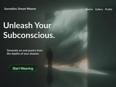 Surrealistic Dream Weaver, collaborative writing platform design graphic design illustration landing page ui ux web design