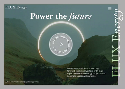 FLUX Energy, investment platform design graphic design illustration landing page ui ux web design