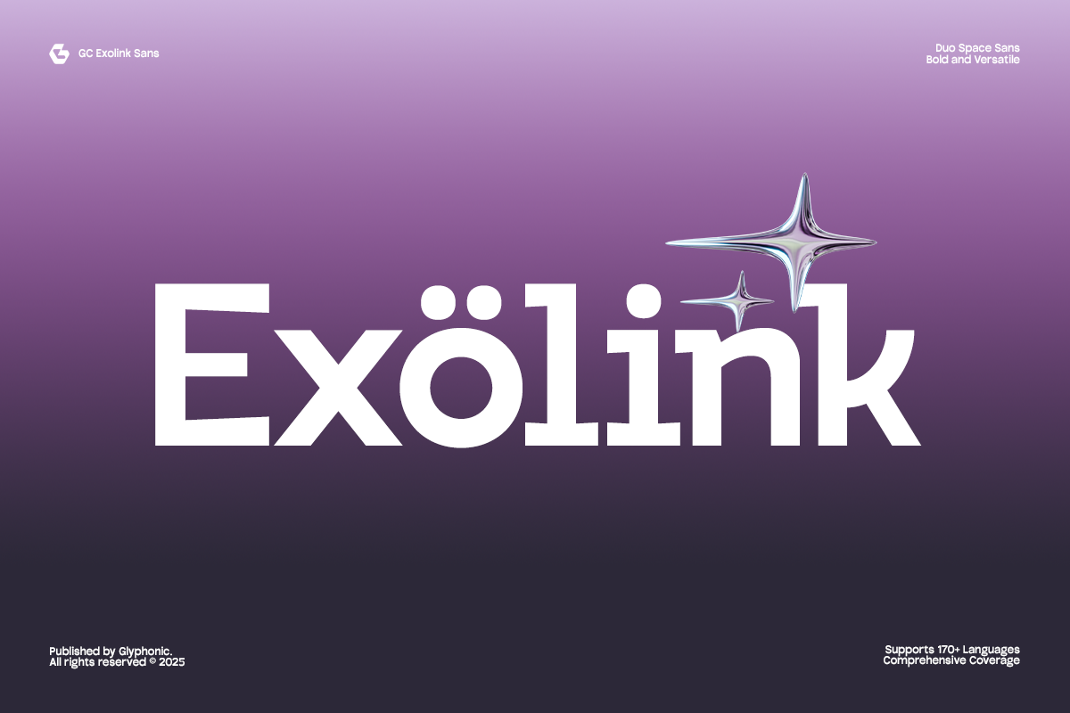 GC Exolink – Infinite Boldness advertising branding clean design display elegant font font glyph glyphonic graphic design logotype modern poster printing style stylish trend trendy typeface typography