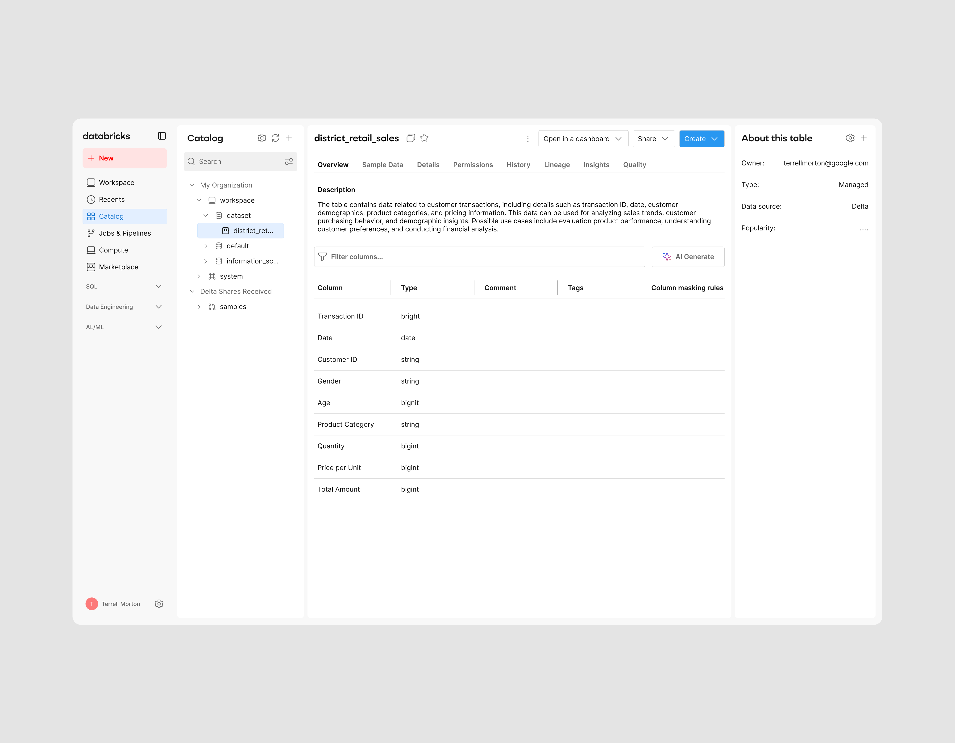 Databricks | Product Redesign Concept data services product design ui web