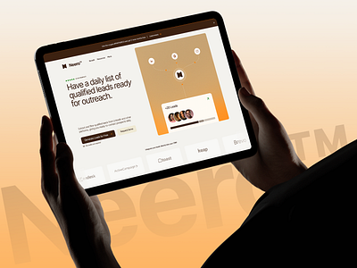 SaaS Landing Page – Neero Leads Platform UI/UX crm landing page lead generation marketing saas ui design ux design web design