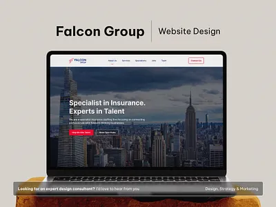 Website Design for a US Insurance Recruiting Firm - Falcon Group company website corporate website design figma figma design insurance insurance industry landing page design recruiting website recruitment recruitment website staffing agency talent hiring website talent search ui design web design website design wordpress